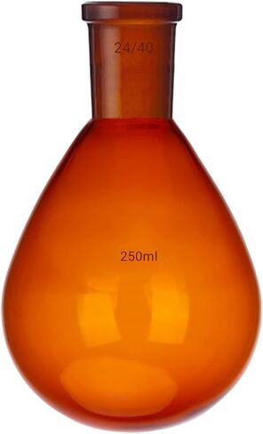 24/40 Amber Glass Recovery Flask Brown Rotary Evaporator Kjelda Bottle Lab Glassware (250mL) in Kuwait