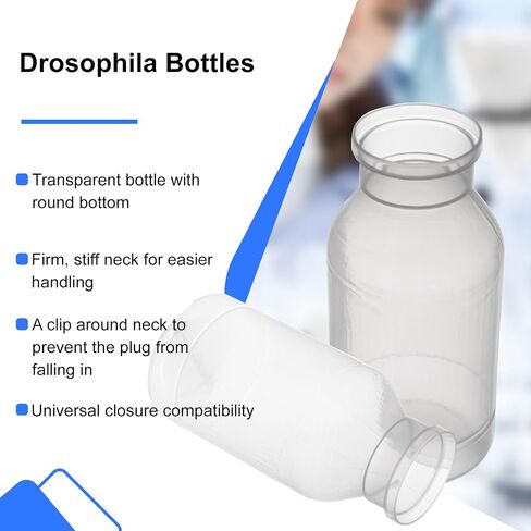 Biologix Drosophila Bottles, Drosophila Stock Bottles, Polypropylene(PP), Tray Packaging, Round Bottom, 227 ml, Case of 100 in Kuwait