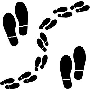 Crime Scene Stickers 60Pcs Black PVC Footprint Floor Decals Stickers, 7 X 2.76 Inch Agent Foot Prints for Classroom Floor Line Up Guide Direction Sticker for Home Office Party Decor in Kuwait