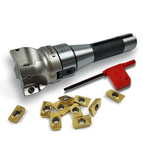 R8 Face Mill, 400R 50MM 90° Face Mill Arbor, R8 FMB22 7/16-20UNF Thread Shank, 10Pcs APMT1604 Carbide Inserts and T15 Wrench (50-4T) in Saudi Arabia