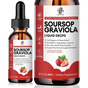 (2 Pack Soursop Graviola Liquid Drop for Cell Support & Regeneration, Immune System and Gut Health Support, Soursop Bitters Liquid, Herbal Goodness, Sugar/Gluten Free, Natural Flavor in Kuwait