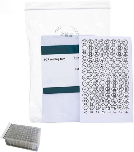 PCR Sealing Film - 96 Well Plate Sealing Film - Transparent Self-Adhesive(Pack of 100 Sheet) (Opaque&Number) in Saudi Arabia