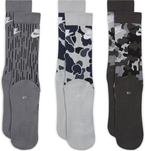 Nike Unisex Everyday Plus Cushion Crew 3-Pair Pack Socks, White, Medium in Saudi Arabia