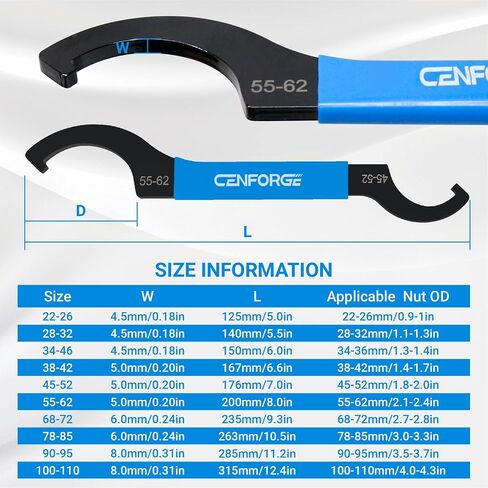Cenfoge Double-ended Coilover Adjustment Spanner Wrench Set, 3-PC. Tool Kit for Suspension System and Shock Adjustments, Fit Coilovers Shocks with Nut OD APU13, APU16, ER25, ER32, ER40, C32 in Saudi Arabia