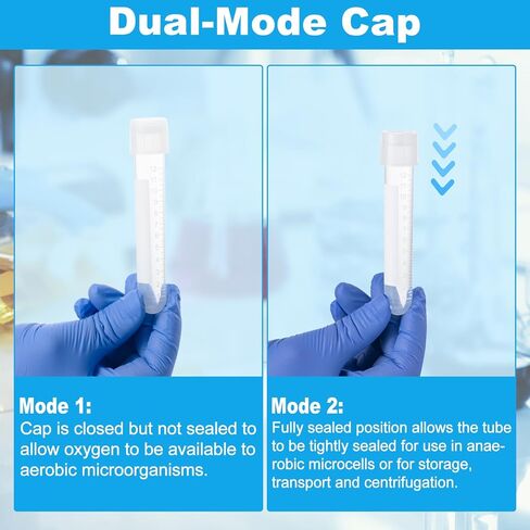 Culture Tube, 14ml Sterile Culture Tube with Dual Position Cap, 17×100mm, Graduation, Polypropylene, Pack of 50 in Kuwait