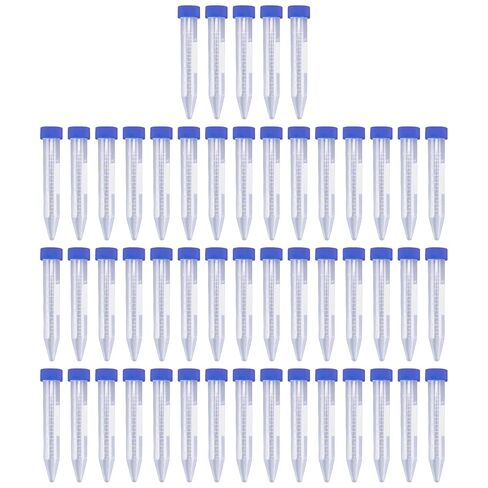 Antrader Centrifuge Tubes 10mL,Conical Tubes Sterile 50 PCS with Screw Caps,Plastic Container with with Graduated and Write Marks(Blue) in Saudi Arabia