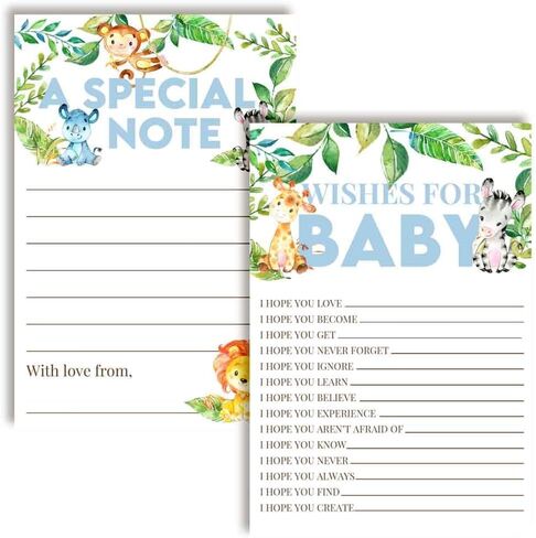 Amanda Creation Little Deer Woodland Boy Baby Wishes Cards 20 ، 4 "x6" - تذكار رائع ونشاط ممتع للاستحمام للأطفال - تمنيات التذاكر بالأجيال الأخيرة - ملء البطاقات على الوجهين in Saudi Arabia