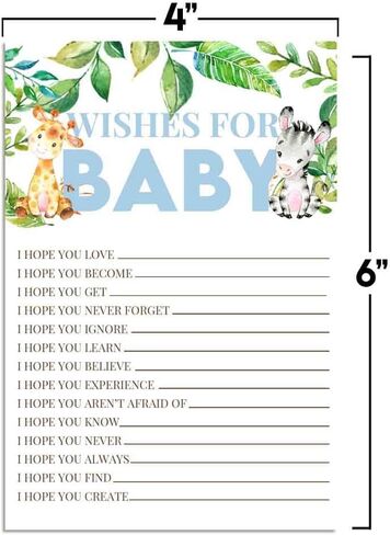 Amanda Creation Little Deer Woodland Boy Baby Wishes Cards 20 ، 4 "x6" - تذكار رائع ونشاط ممتع للاستحمام للأطفال - تمنيات التذاكر بالأجيال الأخيرة - ملء البطاقات على الوجهين in Saudi Arabia