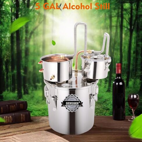 Alcohol Still 13.2 Gallon 3 Pots Shine Still Distillery Kit for Alcohol Stainless Copper Tube Complete with Thumper Keg Water Pump Thermometer Airlock Brew Bag Proof Alcoholmeter Test Kit in Saudi Arabia