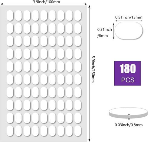 180 PCS ملصقات ملصقات ملصقات لزجة ، ملصقات صافية لزجة مزدوجة الجوانب ، لا يوجد ملصق تتبع المعجون القابل للإزالة للماء المعجون لزخارف المهرجان لزجة (0.31 "× 0.51") in Saudi Arabia
