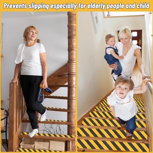Non Slip Safety Grip Tape for Stairs Steps 2 in x 60Ft Non Skid Tread High Traction Friction, Black Yellow Strong Grip Abrasive Adhesive Hazard Caution Tape in Saudi Arabia