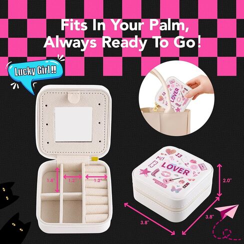 Travel Jewelry Case, Small Jewelry Box with Friendship Bracelet, Taylor Merch Gift for Girls Daughter Sister Friends, Graduation Birthday Gift, Eras in Saudi Arabia