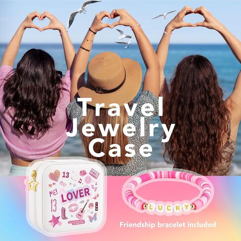 Travel Jewelry Case, Small Jewelry Box with Friendship Bracelet, Taylor Merch Gift for Girls Daughter Sister Friends, Graduation Birthday Gift, Eras in Saudi Arabia