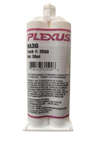 MMA لاصق مجموعة Plexus MA310 للاستخدام البحري والصناعي ، وإصلاحات البلياردو/سبا وتطبيقات القوة العالية (50 مل 1: 1 مع المكبس) in Kuwait