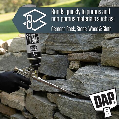 DAP Touch N Seal Seal Seal Spray Foam Sealant for RV ، Pond ، Waterfall & Landscape - مقاومة للأشعة فوق البنفسجية ، فئة A مصنفة ، مقاومة للماء ، لاصق البولي يوريثان مع قفازات AWF Pro ومسدس الرغوة (حزمة من 3) in Kuwait