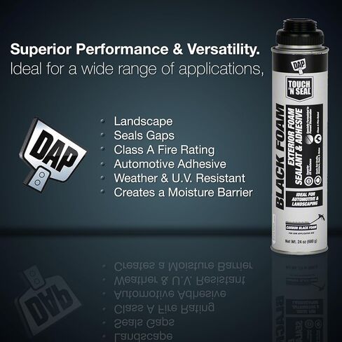 DAP Touch N Seal Seal Seal Spray Foam Sealant for RV ، Pond ، Waterfall & Landscape - مقاومة للأشعة فوق البنفسجية ، فئة A مصنفة ، مقاومة للماء ، لاصق البولي يوريثان مع قفازات AWF Pro ومسدس الرغوة (حزمة من 3) in Kuwait