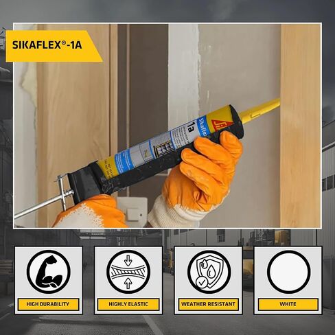 Sikaflex 1A Kit - مكون واحد ، مرن ، غير SAG ، الخرسانة البولي يوريثان ومسربات البناء للأسطح الرأسية والأفقية ، Sikaflex 1A 10 أونصة (الحجر الجيري ، حزمة 12) in Kuwait