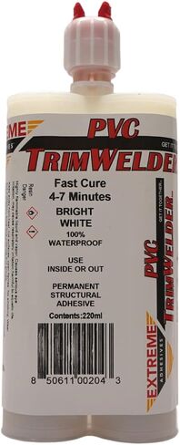 PVC Trimwelder Fast Cure 50 ML خرطوشة و 2 خلاطات QWIK ، لن يكون الرغوة أو الجري أو بالتنقيط ، جاهزة في 10 إلى 30 دقيقة ، لزوجة متوسطة وأبيض خالي من المذيبات in Kuwait