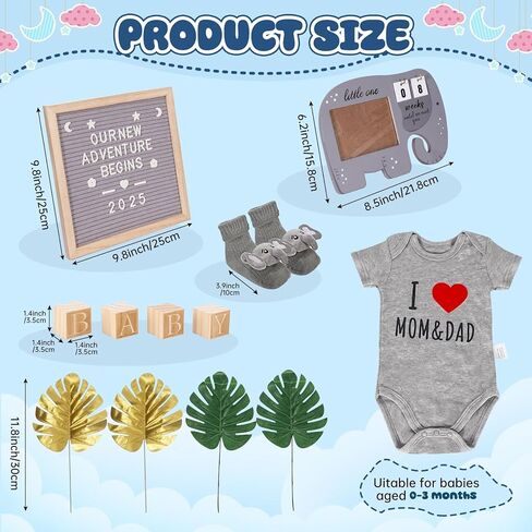 11 PCS مجموعة إعلانات للحمل ، تكشف الحمل الأفكار التي تشمل إحساس رسائل لوحة صغار صورة صغار in Kuwait