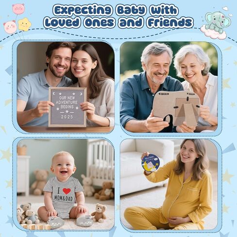 11 PCS مجموعة إعلانات للحمل ، تكشف الحمل الأفكار التي تشمل إحساس رسائل لوحة صغار صورة صغار in Kuwait