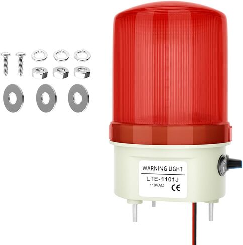 مصطلح LED الصناعي الدوران القوي ، 110 VAC صوت وإنذار الضوء مع المقبض والتبديل ، 105-110 ديسيبل مصباح إنذار طوارئ قابل للتعديل للاستخدام الداخلي/الخارجي in Kuwait