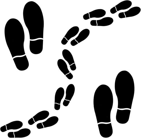 Crime Scene Stickers 60Pcs Black PVC Footprint Floor Decals Stickers, 7 X 2.76 Inch Agent Foot Prints for Classroom Floor Line Up Guide Direction Sticker for Home Office Party Decor in Kuwait