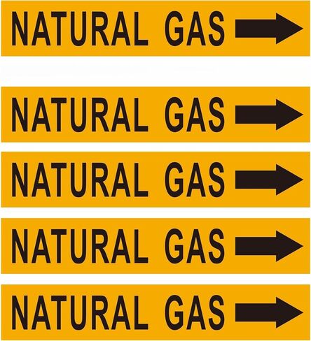 Pipe Flow Markers Label Stickers with Arrows 20 Packs 1-3/5 x 8 Inch Self-Stick Pipe Identification Marking Labels, Compressed Air Left-Pointing Arrow, Black on Yellow in Kuwait