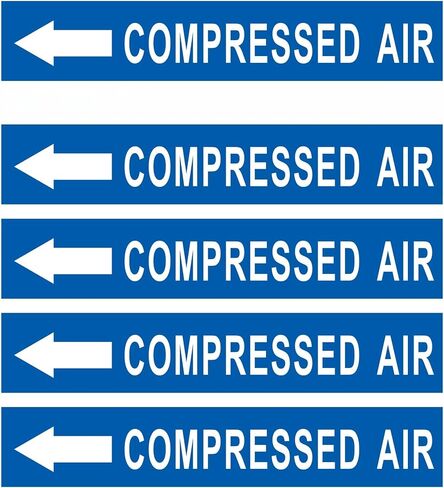 Pipe Flow Markers Label Stickers with Arrows 20 Packs 1-3/5 x 8 Inch Self-Stick Pipe Identification Marking Labels, Compressed Air Left-Pointing Arrow, Black on Yellow in Kuwait