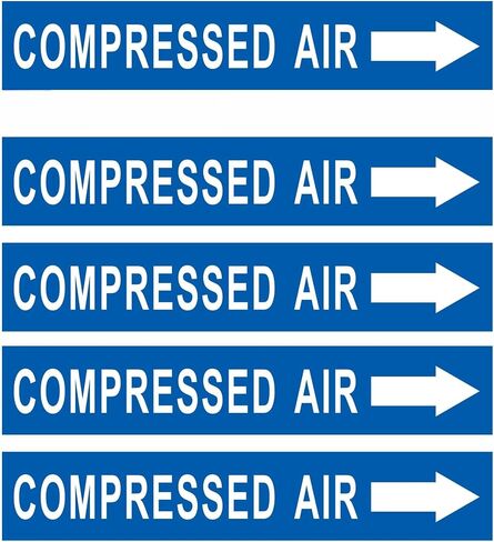 Pipe Flow Markers Label Stickers with Arrows 20 Packs 1-3/5 x 8 Inch Self-Stick Pipe Identification Marking Labels, Compressed Air Left-Pointing Arrow, Black on Yellow in Kuwait