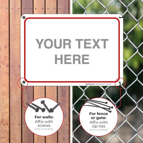 Custom Sign, Personalized Metal Signs, Customize for Office, Business, Workplace, Home, Airbnb, Delivery Red Signs, 10x7 Inches, Rust Free .040 Aluminum, Fade Resistant, Made in USA by Sigo Signs in Saudi Arabia