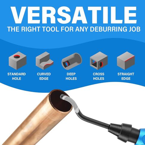 Deburring Tool Set with 15 High Speed Steel Swivel Blades, Deburring Tool Ideal for Metal, Resin, Copper, Plastic, PVC Pipes, 3D Printing Burr Removal Reamer Tool in Saudi Arabia