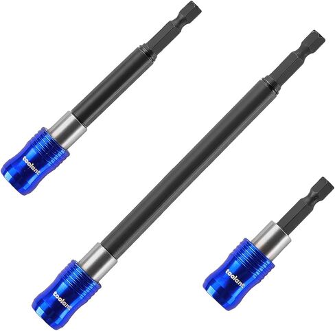 toolant Magnetic Drill Bit Holder Set, 3PCS (2.5", 4", 6"), Quick-Insert Design with Anti-Wobble Sleeve, Strong Magnet, 1/4" Hex, Alloy & Stainless Steel for Impact Driver in Kuwait