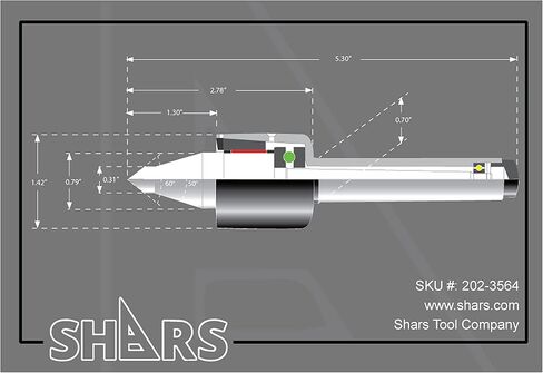 Shars 2MT Long Nose High Performance Heavy Duty CNC Live Center 202-3564 S[ in Saudi Arabia
