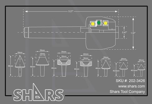 Shars 3MT Live Center Set MT Triple Bearing مخرطة متوسطة الخدمة CNC 202-3426 M [ in Kuwait