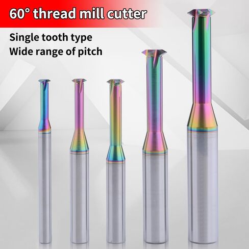 2pcs Metric Carbide Thread Milling Cutter Thread End Mill for Aluminum Thread Angle 60 Degree CNC Metal Processing Replacement Taps - D6.0，pitch0.5~1.5 in Kuwait