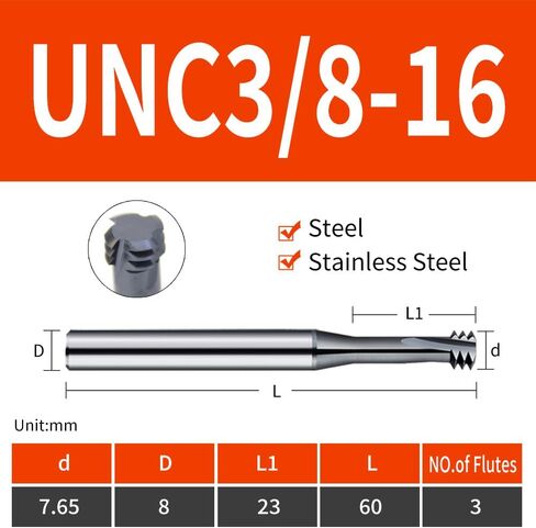 5pcs UNC8-32 CNC خيط الطحن القاطع قطع الخيط الطحن الصنب in Kuwait