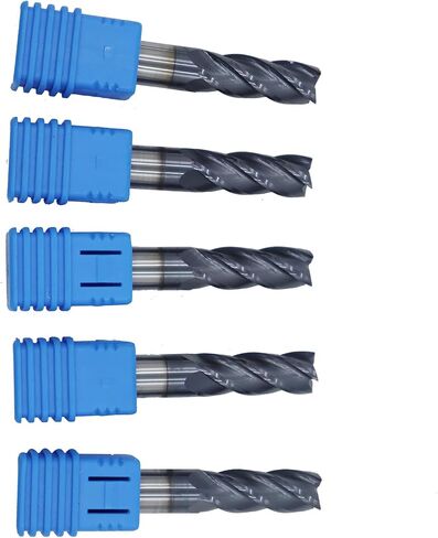 5pcs 3/8in مصانع نهاية كربيد صلبة ، 4 الناي ، الحلزون 30 درجة ، أداة بتات المغلفة على الصلب المتوسط الصلب ، النحاس ، الحديد in Kuwait