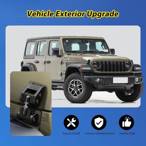Aluminum Hood Latch Lock Catch Flag Style Compatible with Jeep Wrangler 2007-2017 JK/JKU, 2018-2022 JL/JLU, 2020-2024 Gladiator, 1 Pair in Saudi Arabia
