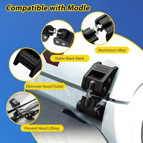 Aluminum Hood Latch Lock Catch Flag Style Compatible with Jeep Wrangler 2007-2017 JK/JKU, 2018-2022 JL/JLU, 2020-2024 Gladiator, 1 Pair in Saudi Arabia
