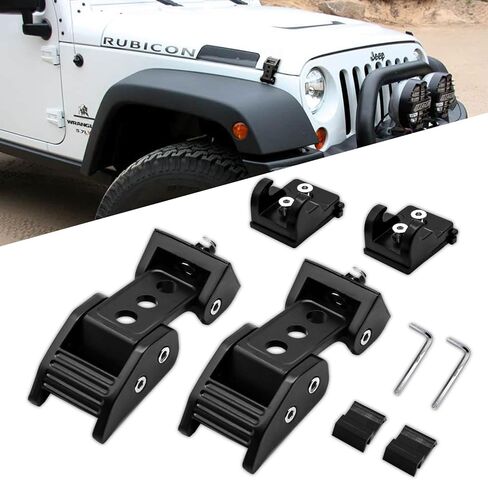 Aluminum Hood Latch Lock Catch Flag Style Compatible with Jeep Wrangler 2007-2017 JK/JKU, 2018-2022 JL/JLU, 2020-2024 Gladiator, 1 Pair in Saudi Arabia