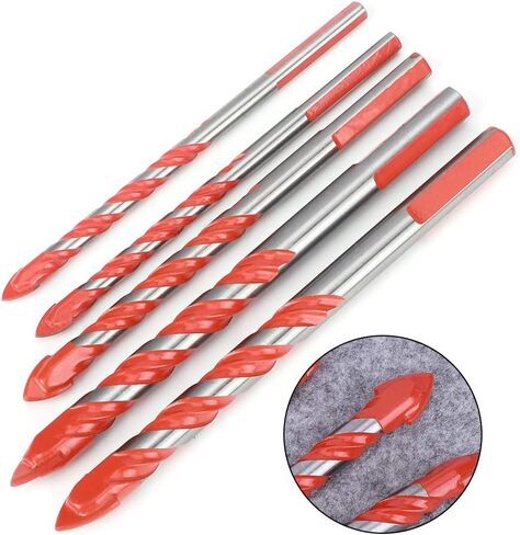 5pcs Center Drill Ceramic Tile Drill Bit DIY Wall Hole Drilling Tool Bit (6mm 6mm 8mm 10mm 12mm) in Saudi Arabia