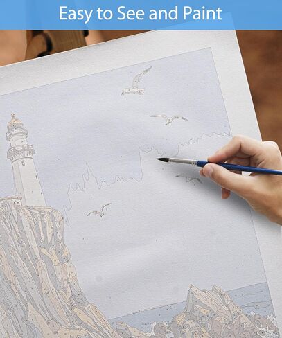 SUMGAR Adult Paint by Number Kits On Canvas Blue Seashore Seagulls Easy Paint by Numbers 16x20 inch Without Frame Realistic Acrylic Oil Painting Drawing Craft Set Gift for Beginner in Saudi Arabia