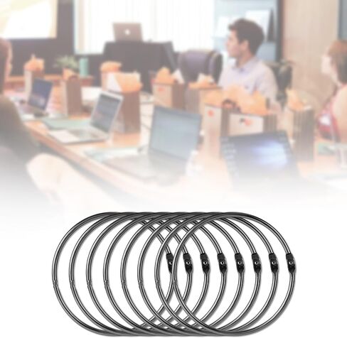 12pcs Loose Leaf Binder Rings, 4 Inch Large Metal Book Paper Clip Rings Keychain Keyrings Hoop for Index Cards Flash Cards Notebooks Photos Documents Files Home Office DIY Crafts Supplies, Black in Kuwait