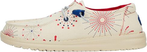 HEYDUDE Wendy Funk Americana Stars White/Navy Blazer Size 7, Women’s Shoes, Women’s Slip-on Loafers, Comfortable & Light-Weight in Saudi Arabia