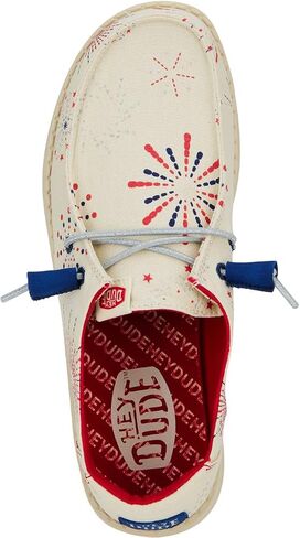 HEYDUDE Wendy Funk Americana Stars White/Navy Blazer Size 7, Women’s Shoes, Women’s Slip-on Loafers, Comfortable & Light-Weight in Saudi Arabia