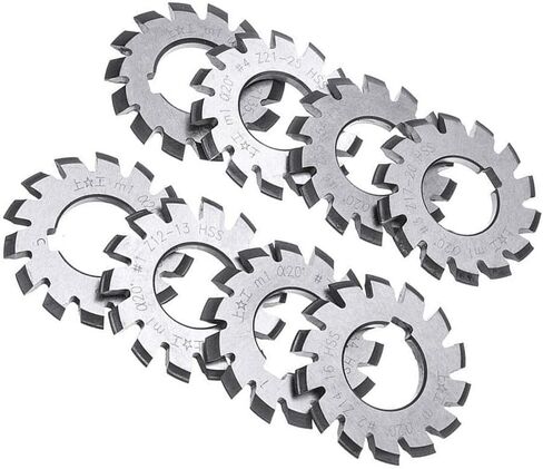 8pcs قواطع العتاد القوية ، 22 مم قطر HSS M1 قواطع العتاد المتوهجة المحددة 20 درجة 18 حامل طحن العتاد الشجر in Kuwait