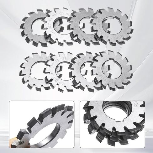 8pcs قواطع العتاد القوية ، 22 مم قطر HSS M1 قواطع العتاد المتوهجة المحددة 20 درجة 18 حامل طحن العتاد الشجر in Kuwait