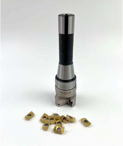 R8 Face Mill, 400R 50MM 90° Face Mill Arbor, R8 FMB22 7/16-20UNF Thread Shank, 10Pcs APMT1604 Carbide Inserts and T15 Wrench (50-4T) in Kuwait