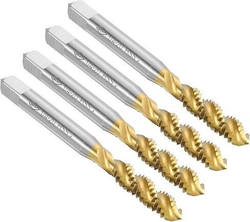 uxcell 4pcs Spiral Flute Thread Taps, 1/4-20 UNC H2 Screw Threading Tap, Titanium Coated 6542 High Speed Steel Machine Tapping Tools for Machinist Repair in Saudi Arabia
