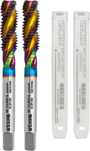 Tools M4 x 0.7 DLC Coating Spiral Flute Thread Tap, Metric Machine Threading Tap High Speed Steel Cobalt(HSSCo), Round Shank with Square End, H2 Tolerance, 2pcs in Saudi Arabia